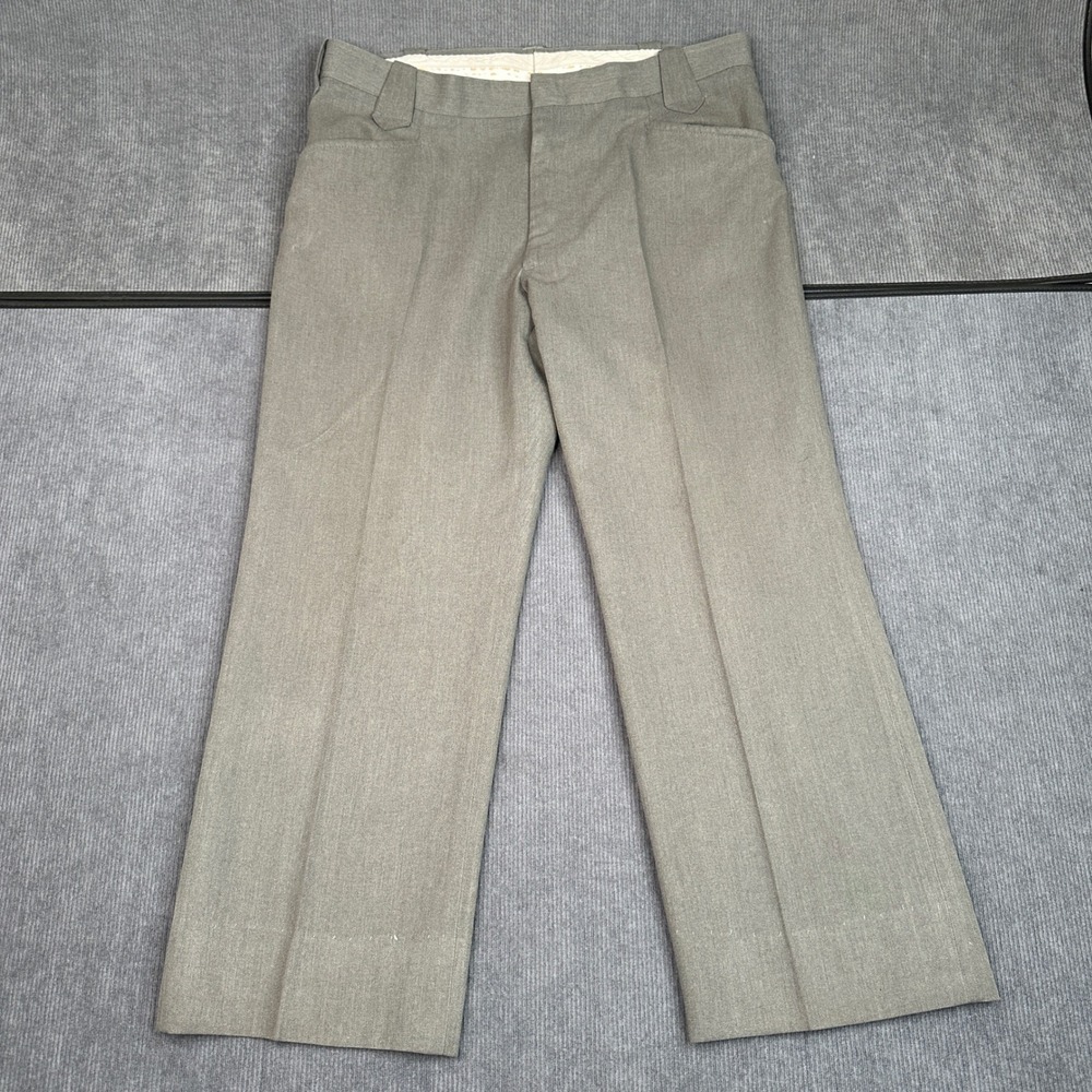 Vintage H Bar C California Ranchwear Western Trousers Keystone Loops Gray Green